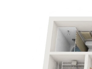 2 Bed - 2 Bath Bedroom Layout 957 sq.ft. Two Bed Two Bath